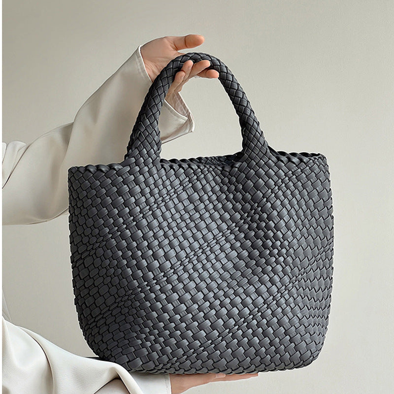 Borsa a mano da donna di grande capacità, intrecciata a mano