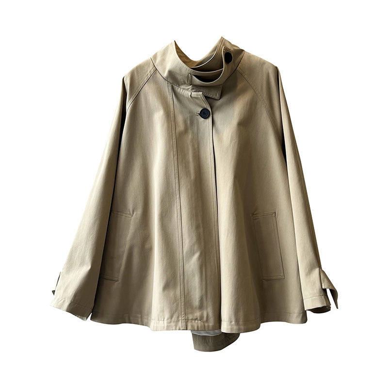 Women's Loose Mid-length Cape Trench Coat