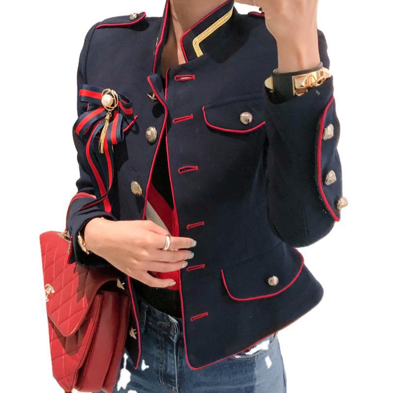 Long-sleeved temperament all-match short jacket