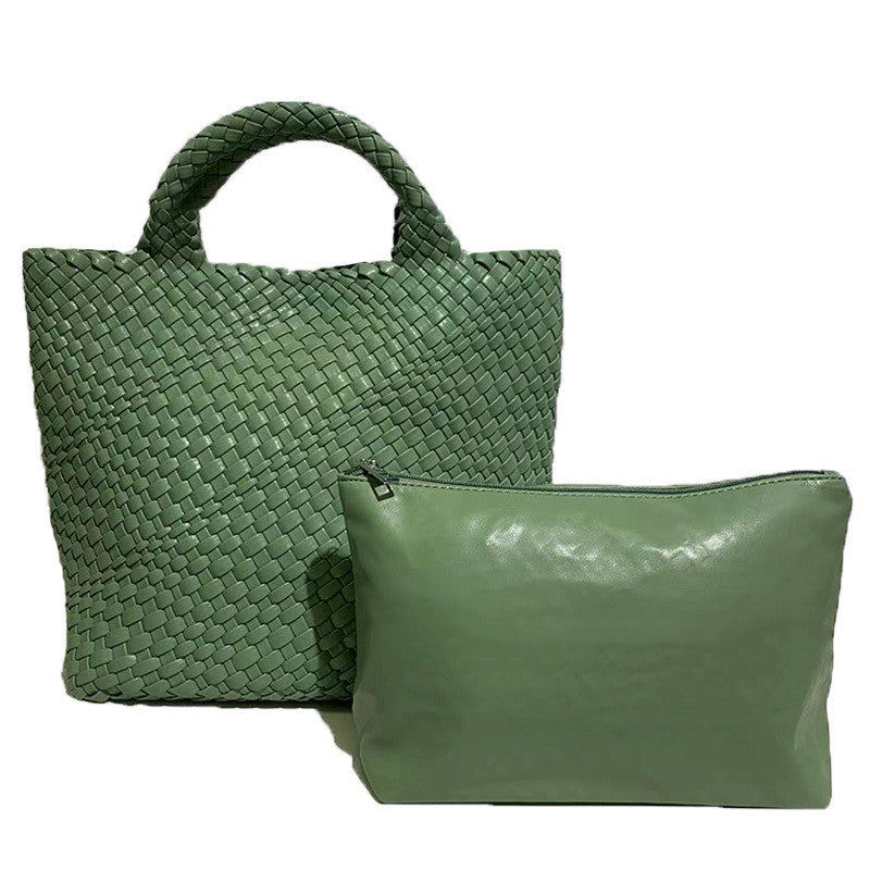 Borsa a mano da donna di grande capacità, intrecciata a mano