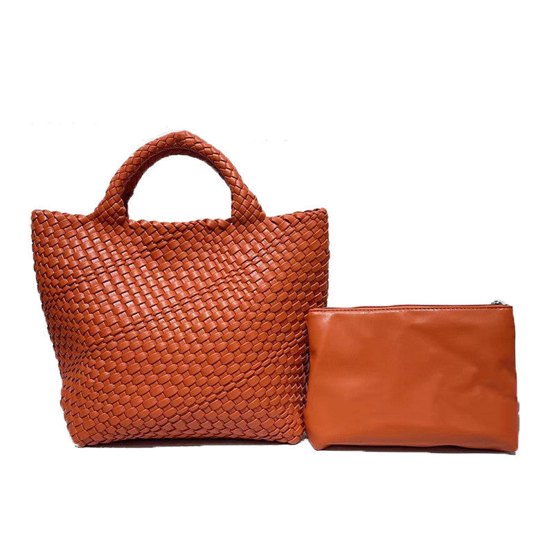 Borsa a mano da donna di grande capacità, intrecciata a mano