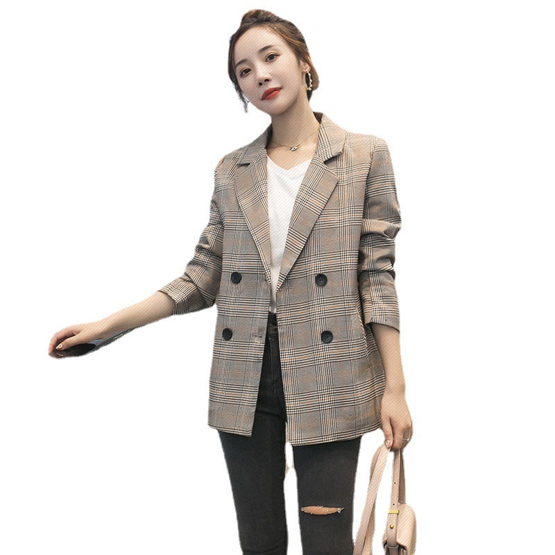 Spring New Versatile British Coat Temperament Goddess Fan Long Sleeve Suit Top Dress