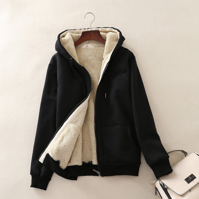 Autumn And Winter Plus Velvet Thick Wool Sweater Women