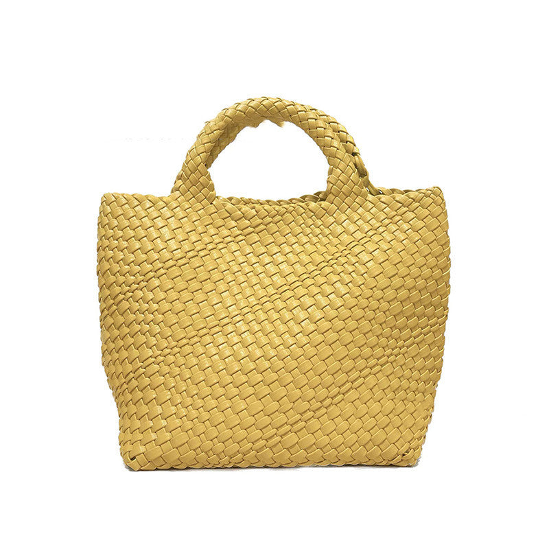 Borsa a mano da donna di grande capacità, intrecciata a mano