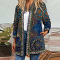 Nuovo cappotto giacca cardigan a maniche lunghe con stampa etnica retrò per abb