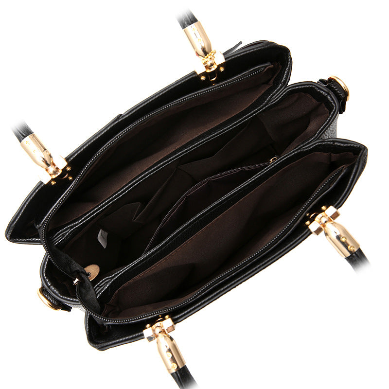 Women's contrast color handbag shoulder bag