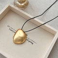 Irregular Brushed Pendant Necklace, Simple, Fashion, Frosted Geometric