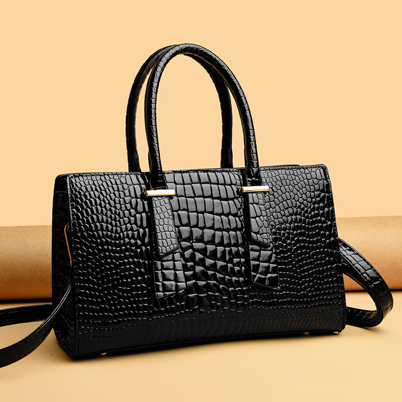 Borsa a tracolla da donna con motivo coccodrillo retrò, per ogni occasione