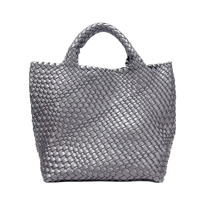 Borsa a mano da donna di grande capacità, intrecciata a mano
