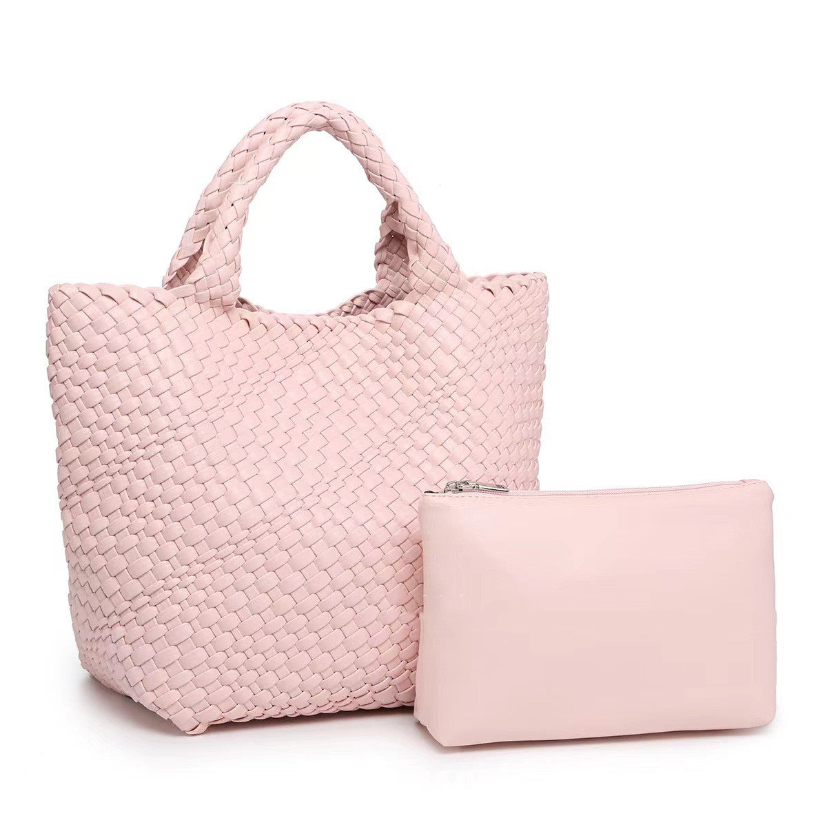 Borsa a mano da donna di grande capacità, intrecciata a mano