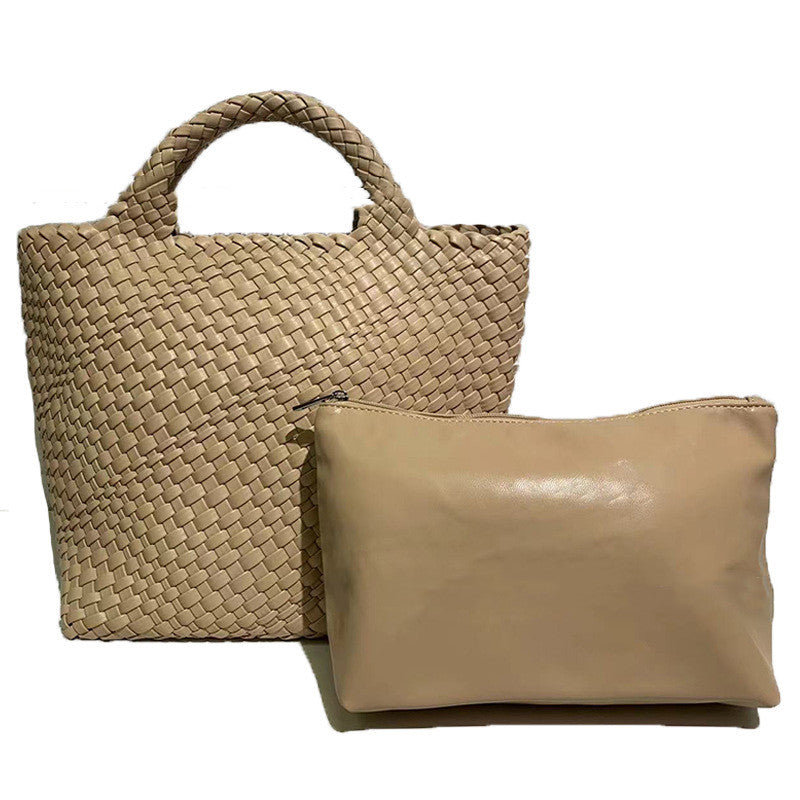 Borsa a mano da donna di grande capacità, intrecciata a mano