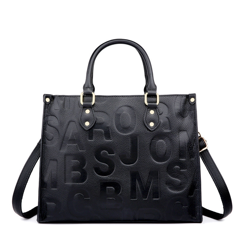 Women's Large Capacity All Match Black Shoulder Bag