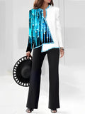 Completo da donna con camicia e pantaloni stampa digitale 3D