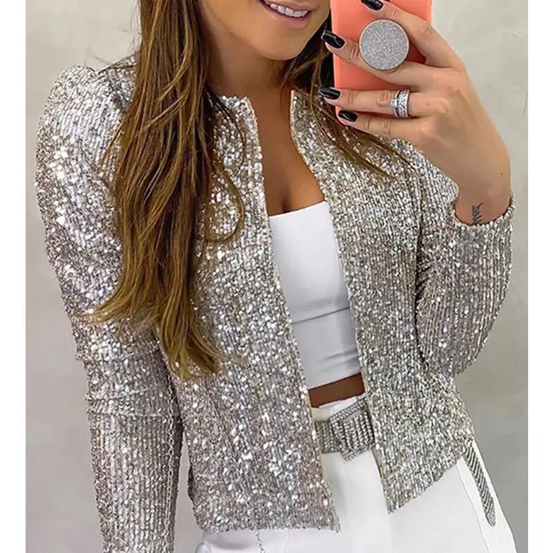 Cappotto Donna Elegante con Paillettes