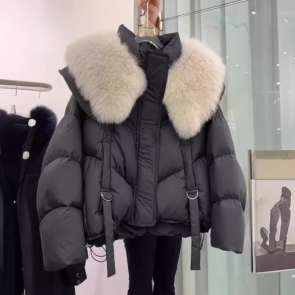 Cappotto Imbottito In Cotone Nero Invernale Da Donna