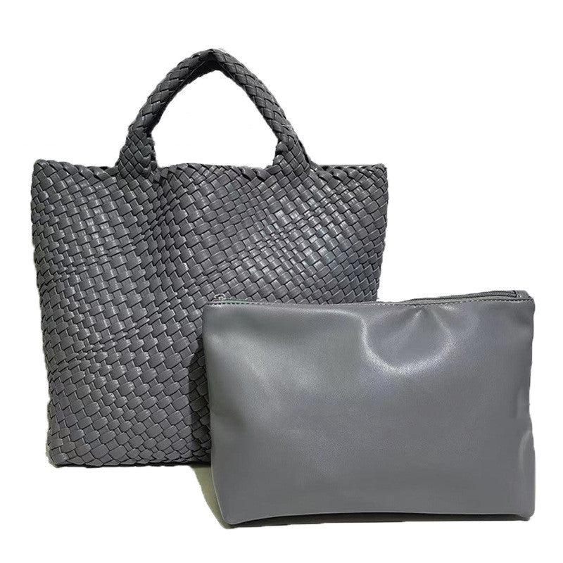 Borsa a mano da donna di grande capacità, intrecciata a mano