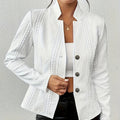 Blazer Elegante da Donna Texture con Apertura Frontale Casual da Lavoro per Ufficio
