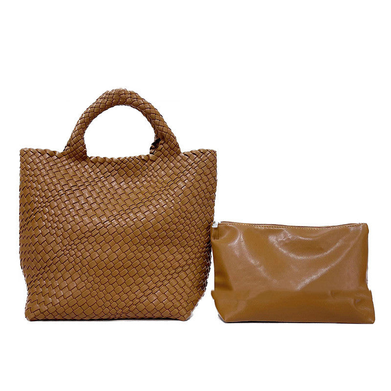 Borsa a mano da donna di grande capacità, intrecciata a mano