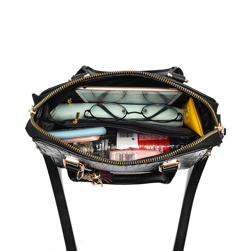 Borsa Donna Stampa Serpente Moda Borsa a Tracolla Grande Capacità