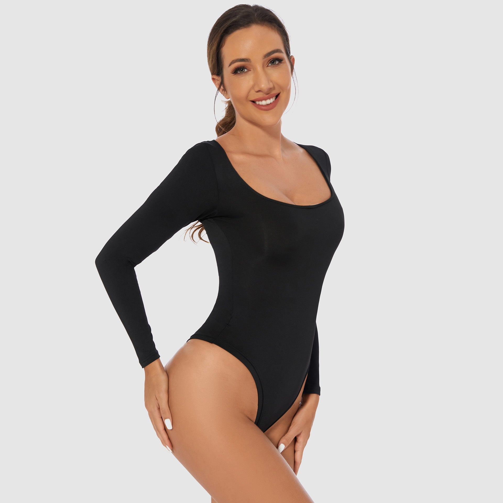 European And American Sexy Siamese Fit Hot Girl Women's Outer Wear Pure Color Tight Jumpsuit