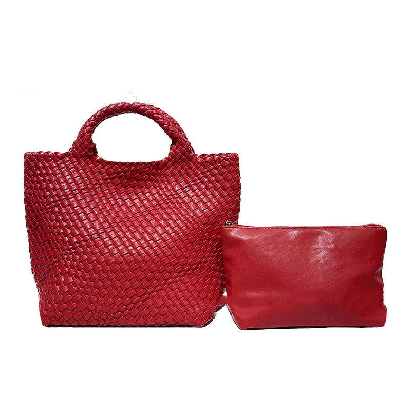 Borsa a mano da donna di grande capacità, intrecciata a mano