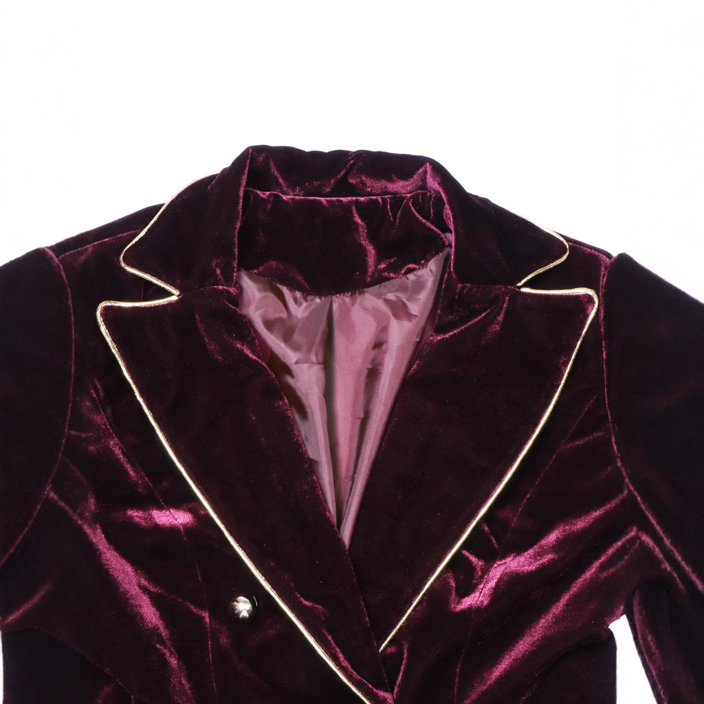 SpringSummer New Arrival Slim-fit Double-breasted Fuzzy Patchwork Evening Gown Top