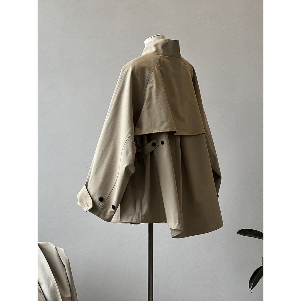 Women's Loose Mid-length Cape Trench Coat