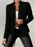 Giacca da donna Blazer Tailleur Monopetto Collo alla coreana Top Slim Capispalla Giacca da ufficio elegante