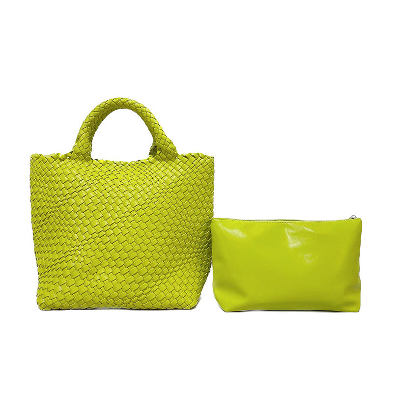 Borsa a mano da donna di grande capacità, intrecciata a mano