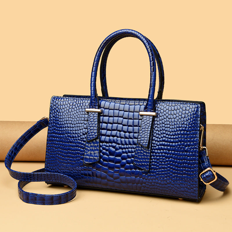Borsa a tracolla da donna con motivo coccodrillo retrò, per ogni occasione