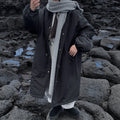Parka invernale comodo da lavoro, ampio, con coulisse, colletto alla coreana e imbottitura in cotone