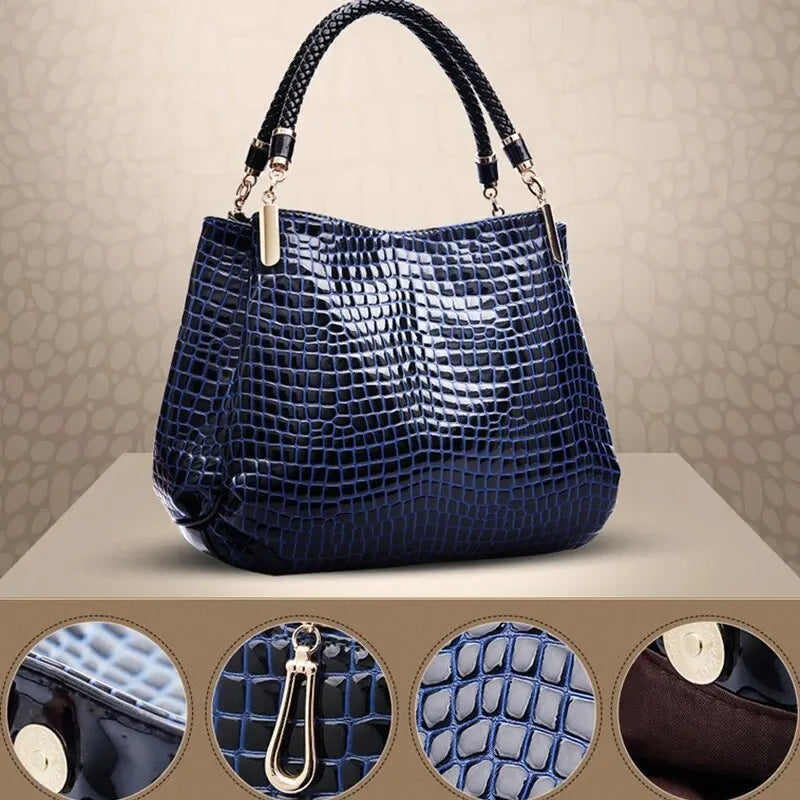 Borsa Tote Donna Capiente in Stampa Cocco