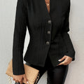 Elegant Slim Fit Women's Jacket with Front Buttons