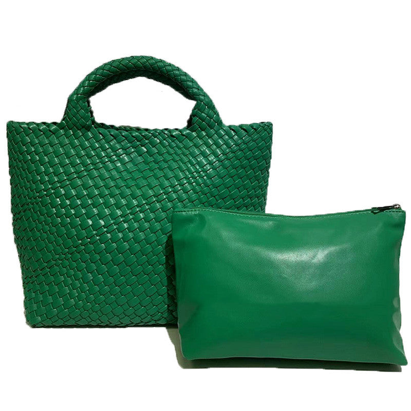 Borsa a mano da donna di grande capacità, intrecciata a mano