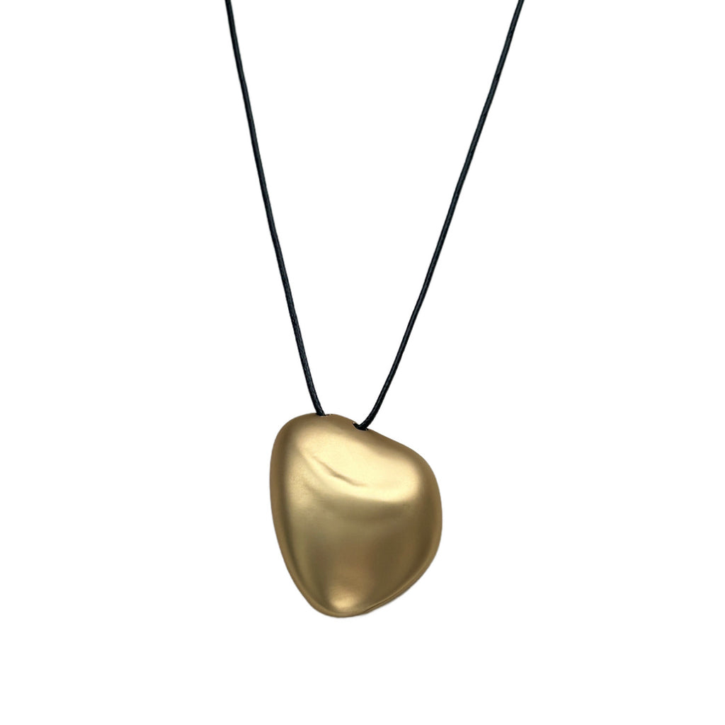Irregular Brushed Pendant Necklace, Simple, Fashion, Frosted Geometric
