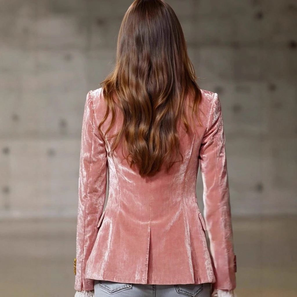 Women's autumn-winter slim-fit long-sleeved velvet blazer