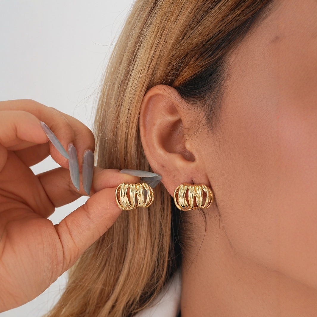 Ganci per orecchie premium con design di nicchia e orecchini in metallo