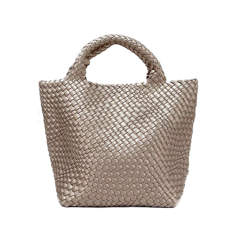Borsa a mano da donna di grande capacità, intrecciata a mano