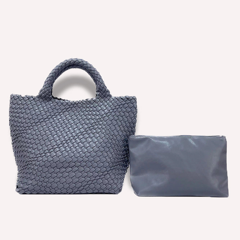 Borsa a mano da donna di grande capacità, intrecciata a mano