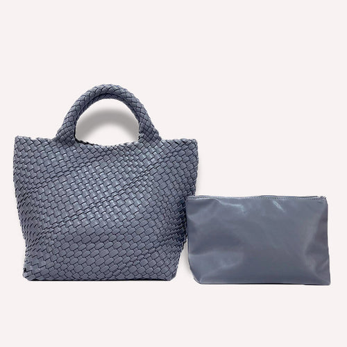 Borsa a mano da donna di grande capacità, intrecciata a mano
