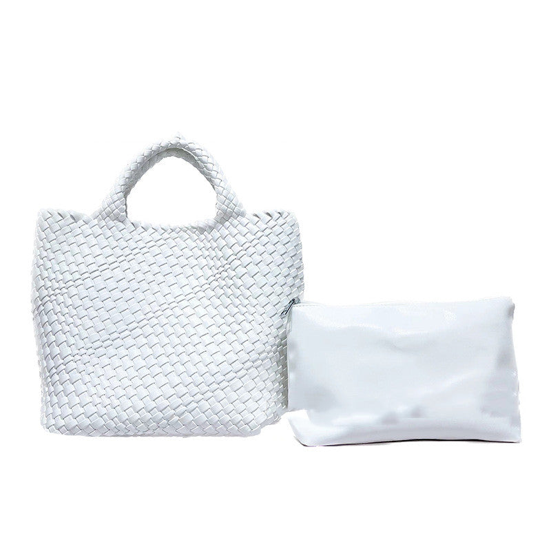 Borsa a mano da donna di grande capacità, intrecciata a mano