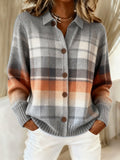 Cardigan con risvolto da donna, tinta unita